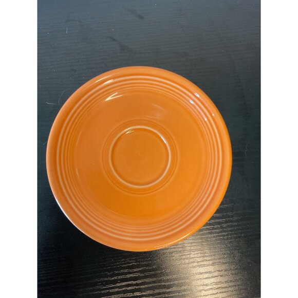 2 Fiesta Homer Laughlin Co. Made In USA Orange Saucer Plate Lead Free - Picture 4 of 5